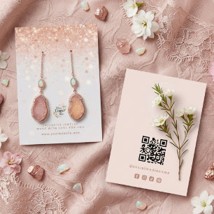 Tarjeta De Visita Elegante exhibidor de joyería con brillo de oro ro