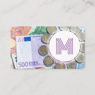 Tarjeta De Visita Elegante experto financiero en moneda blanca de di