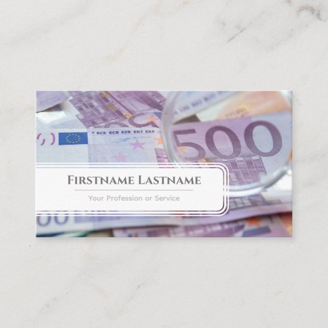 Tarjeta De Visita Elegante experto financiero en moneda blanca de di (Anverso)