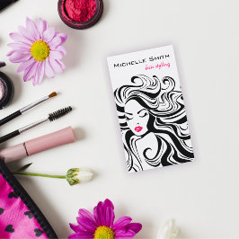 Tarjeta De Visita Elegante extensiones de pelo de cabello de estilo