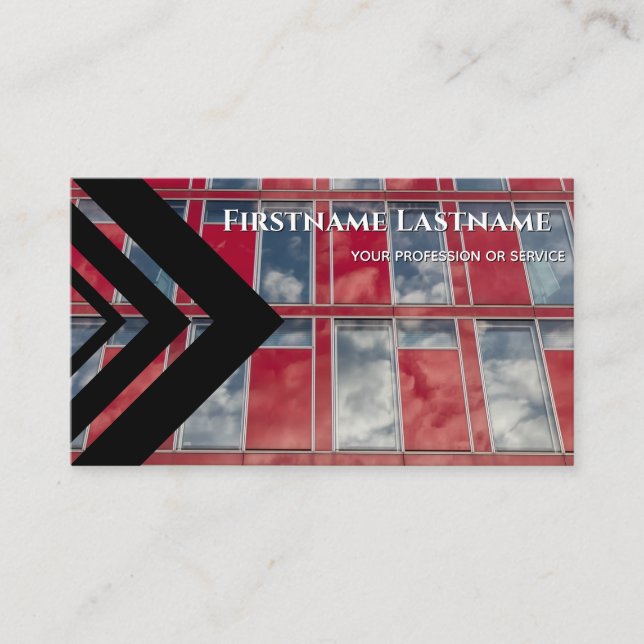 Tarjeta De Visita Elegante fachada de edificio de oficinas del trián (Anverso)