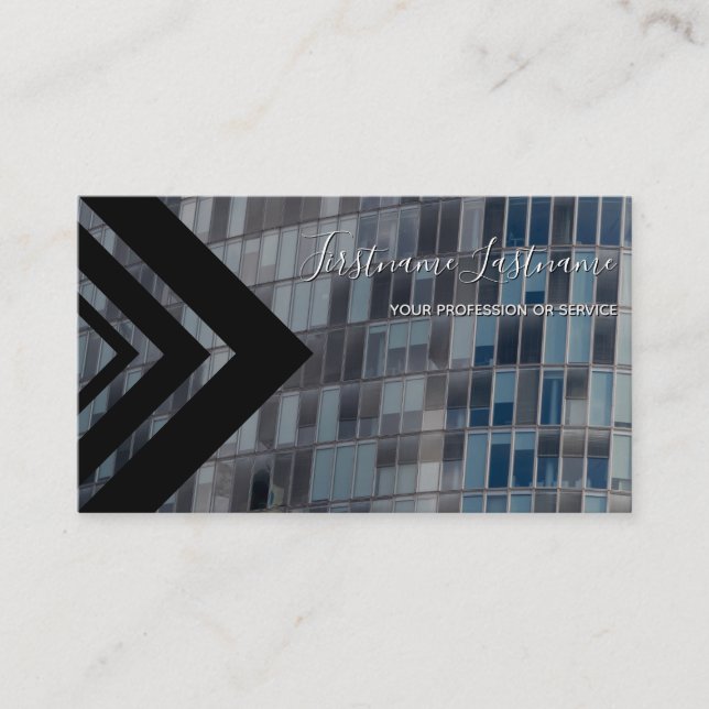 Tarjeta De Visita Elegante fachada de edificio de oficinas del trián (Anverso)