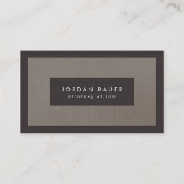 Tarjeta De Visita Elegante Faux Brown Linen Profesional