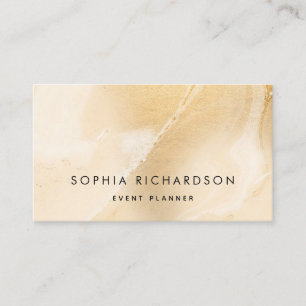 Tarjeta De Visita Elegante Faux Gold Marble con texto simple