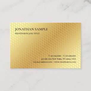 Tarjeta De Visita Elegante Faux Gold Moderno Profesional Simple
