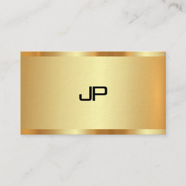 Tarjeta De Visita Elegante Faux Gold Monograma profesional moderno (Anverso)
