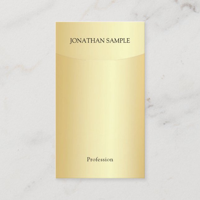 Tarjeta De Visita Elegante Faux Gold Template Profesional Moderno (Anverso)