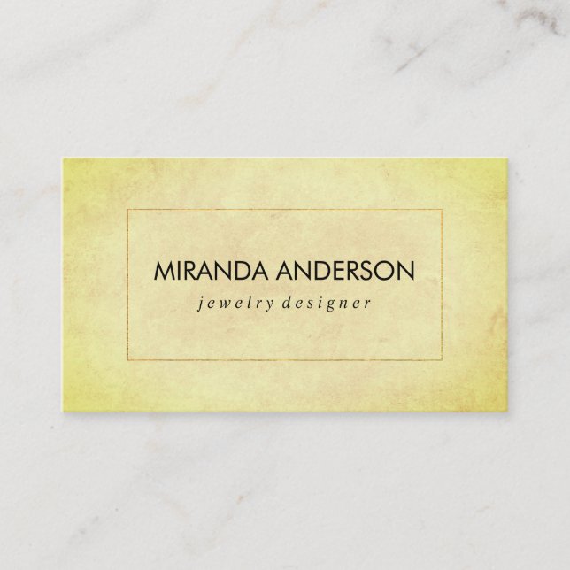 Tarjeta De Visita Elegante Faux Golden Border Moda Textura (Anverso)