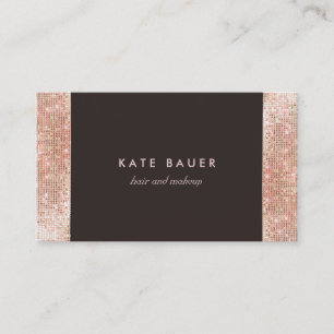 Tarjeta De Visita Elegante FAUX Rosa Gold Sequin Beauty and Beauty