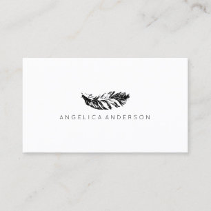 Tarjeta De Visita Elegante Feather Business Card