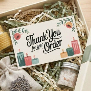 Tarjeta De Visita Elegante Femenino Agradecimiento para Pequeña Empr