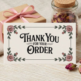 Tarjeta De Visita Elegante Femenino Floral Gracias a Pequeñas Empres