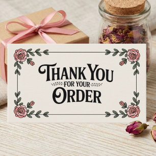 Tarjeta De Visita Elegante Femenino Floral Gracias a Pequeñas Empres