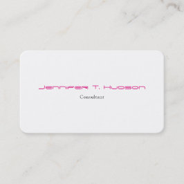 Tarjeta De Visita Elegante Feminina Blanca Rosa Minimalista