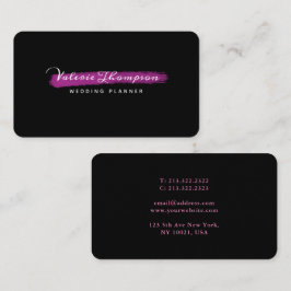 Tarjeta De Visita Elegante firma de pincel rosado