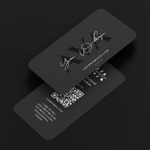 Tarjeta De Visita Elegante firma profesional negra