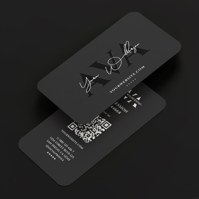 Tarjeta De Visita Elegante firma profesional negra (Elegant Professional Black Signature Business Card
)
