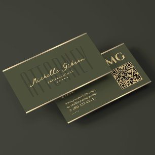 Tarjeta De Visita Elegante Fiscal De La Firma De Abogados Green
