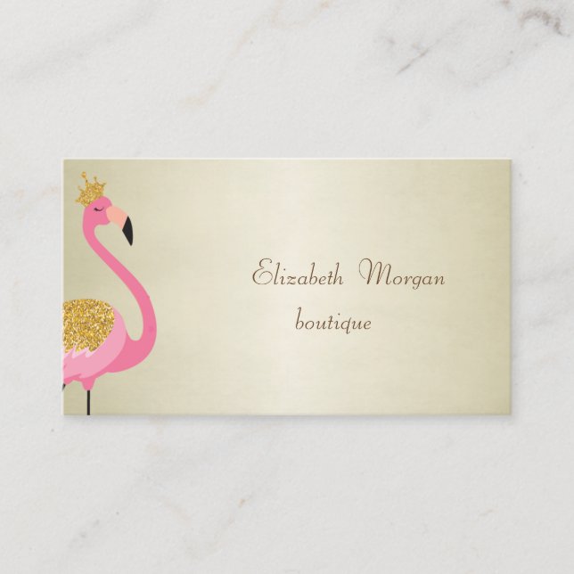 Tarjeta De Visita Elegante Flamingo Proffesional Rosa (Anverso)