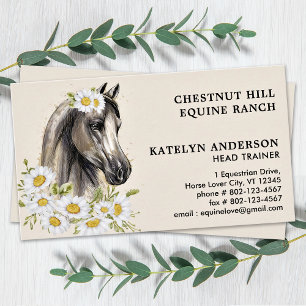 Tarjeta De Visita Elegante flor de caballo personaliza la ecuación e
