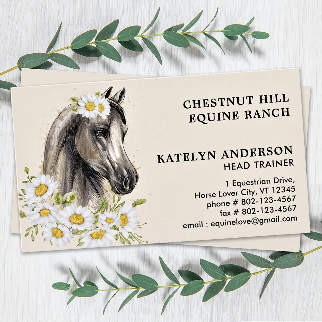Tarjeta De Visita Elegante flor de caballo personaliza la ecuación e (Subido por el creador)