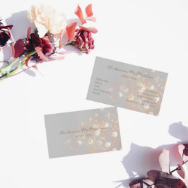 Tarjeta De Visita Elegante flor de campo gris