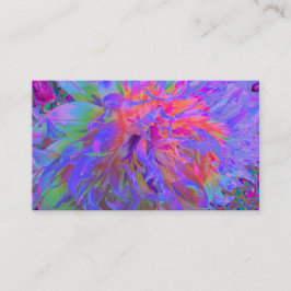 Tarjeta De Visita Elegante Flor de Dalia Decorativa Psicodélica