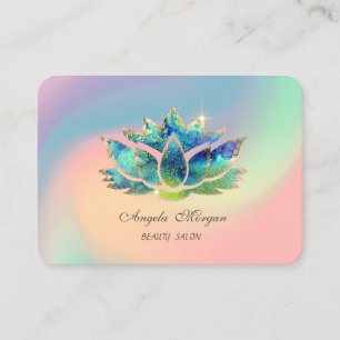 Tarjeta De Visita Elegante Flor de Loto Azul Colorido