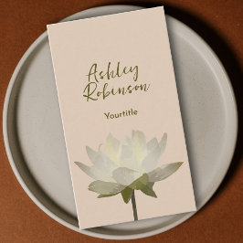 Tarjeta De Visita Elegante flor de loto boho color tierra pastel cód