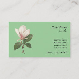 Tarjeta De Visita Elegante flor de magnolia de arte botánico