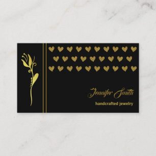 Tarjeta De Visita Elegante flor dorada y logotipo Personalizado del 