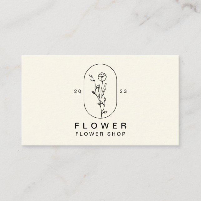Tarjeta De Visita Elegante Flor Flor Flora Flora Floral (Anverso)