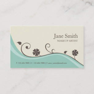 Tarjeta De Visita Elegante Flor Floral Retro Moderno Elegante