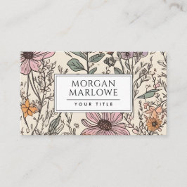 Tarjeta De Visita Elegante Flor salvaje Botánica