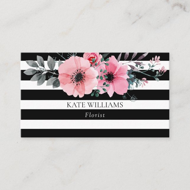 Tarjeta De Visita Elegante Floral (Anverso)