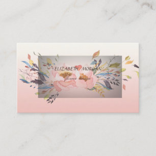 Tarjeta De Visita Elegante Floral Acuarela Moderna con Estilo