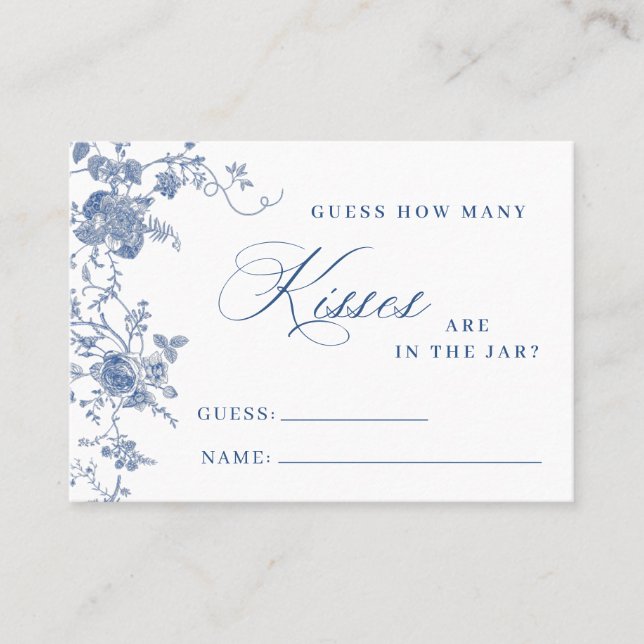 Tarjeta De Visita Elegante Floral azul victoriano cuántas cartas de  (Anverso)