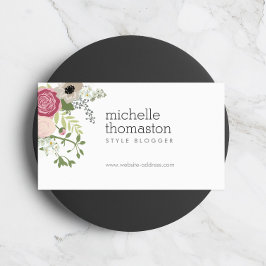 Tarjeta De Visita Elegante Floral Bouquet II Estilista, blogger