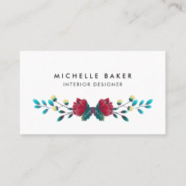 Tarjeta De Visita Elegante floral de flores silvestres