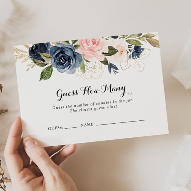 Tarjeta De Visita Elegante Floral de invierno adivina cuántas cartas (Subido por el creador)