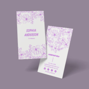 Tarjeta De Visita Elegante Floral de Lavanda