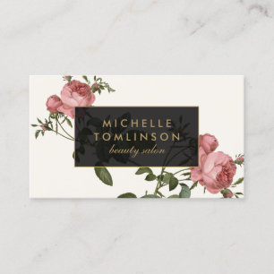 Tarjeta de visita elegante floral del salón II del