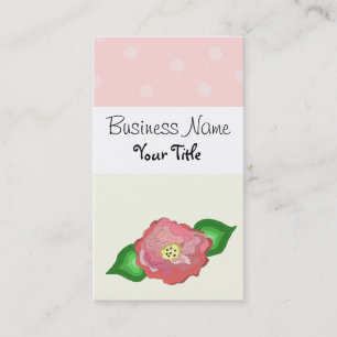 Tarjeta De Visita Elegante Floral/Lunares