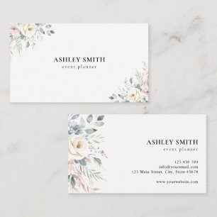 Tarjeta De Visita Elegante Floral Moderno