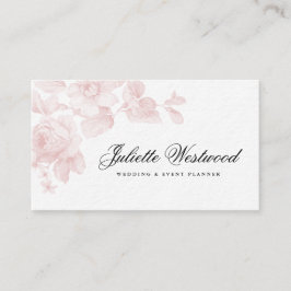Tarjeta De Visita Elegante Floral Rosa Claro