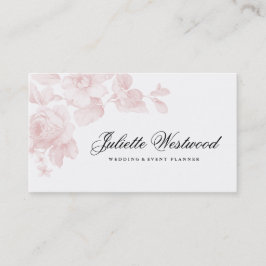 Tarjeta De Visita Elegante Floral Rosa Claro
