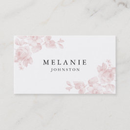 Tarjeta De Visita Elegante Floral Rosa Claro