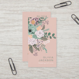 Tarjeta De Visita Elegante floral rústica 