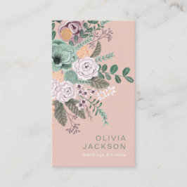 Tarjeta De Visita Elegante floral rústica