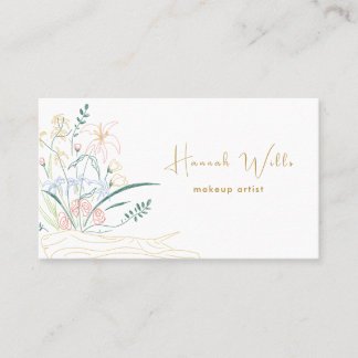 Tarjeta De Visita Elegante Floral Vintage